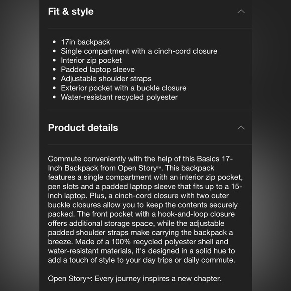 Open Story Fitted Flap Backpack - Gray NWT - Picture 5 of 9